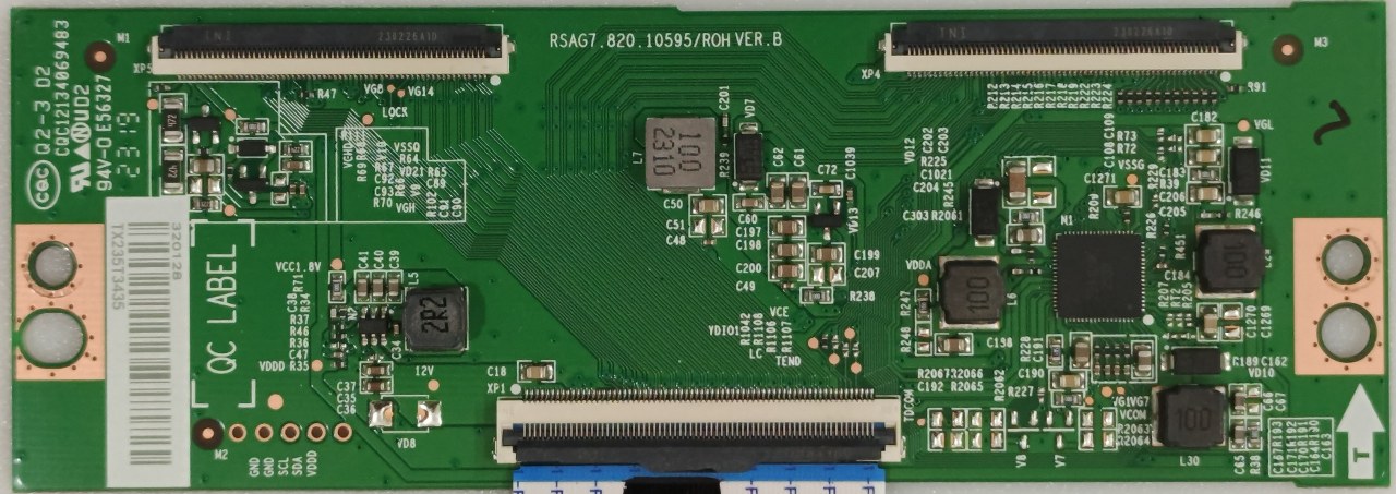 TK205 HISENSE 43A6K TCON RSAG7.820.10595 43T10-S0F 43T10-S0G T430QVN03.7 AUO